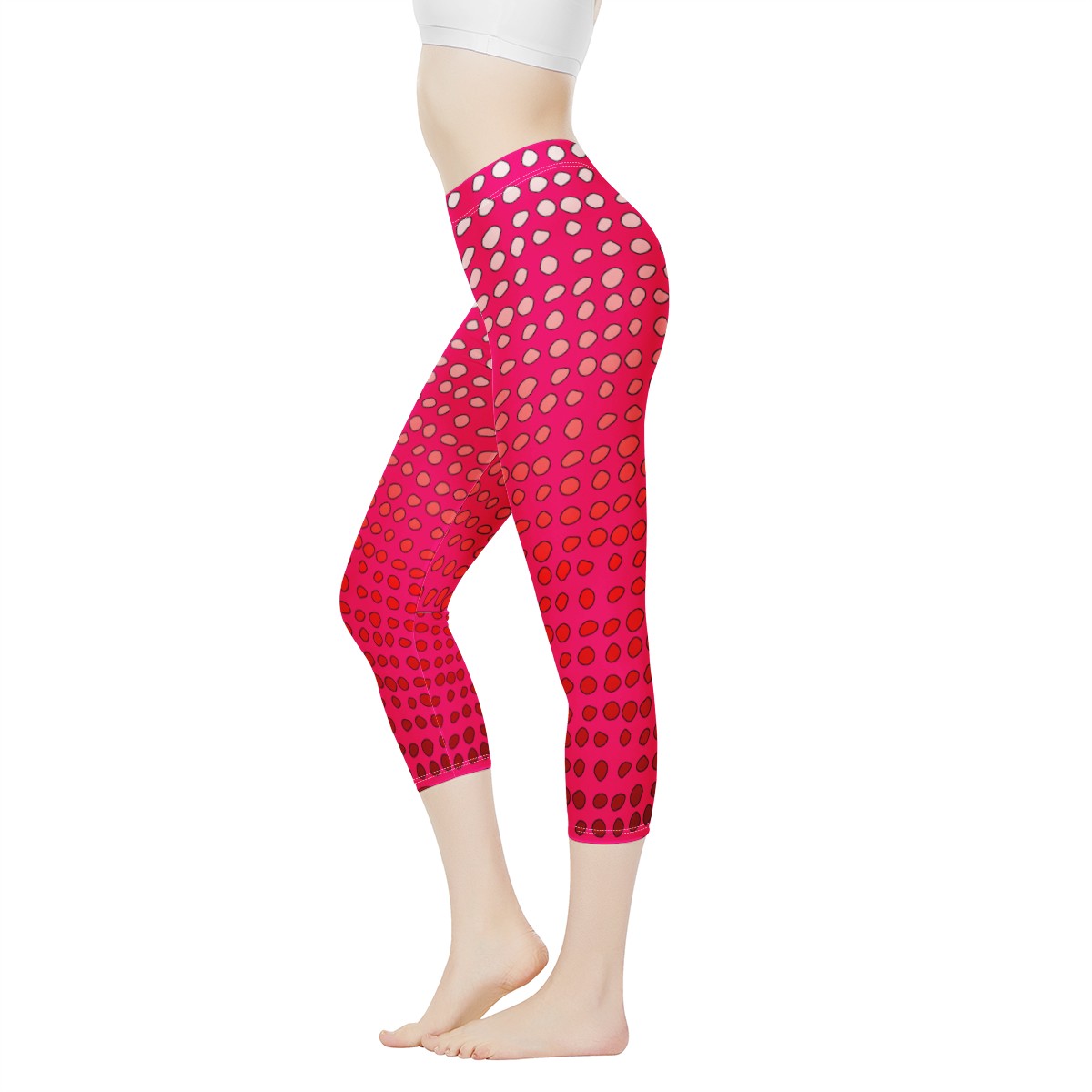 African Mud Print #7 Red Gradient Women's Capris