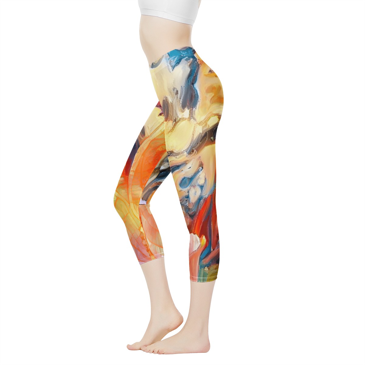 Golden Peace Lily Women's Capris