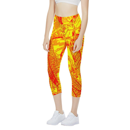 Orange Croton Women's Capris