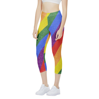 LGBT Pride Motif Pattern Women's Capris