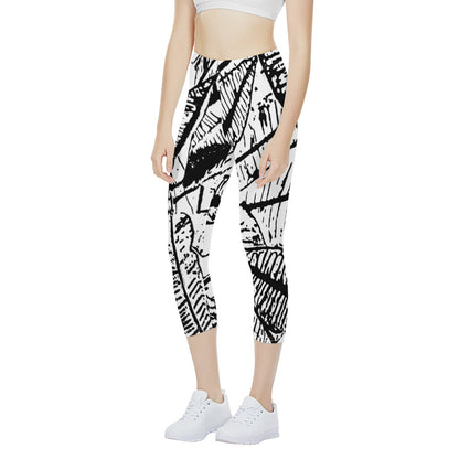 Black and White Croton Women's Capris