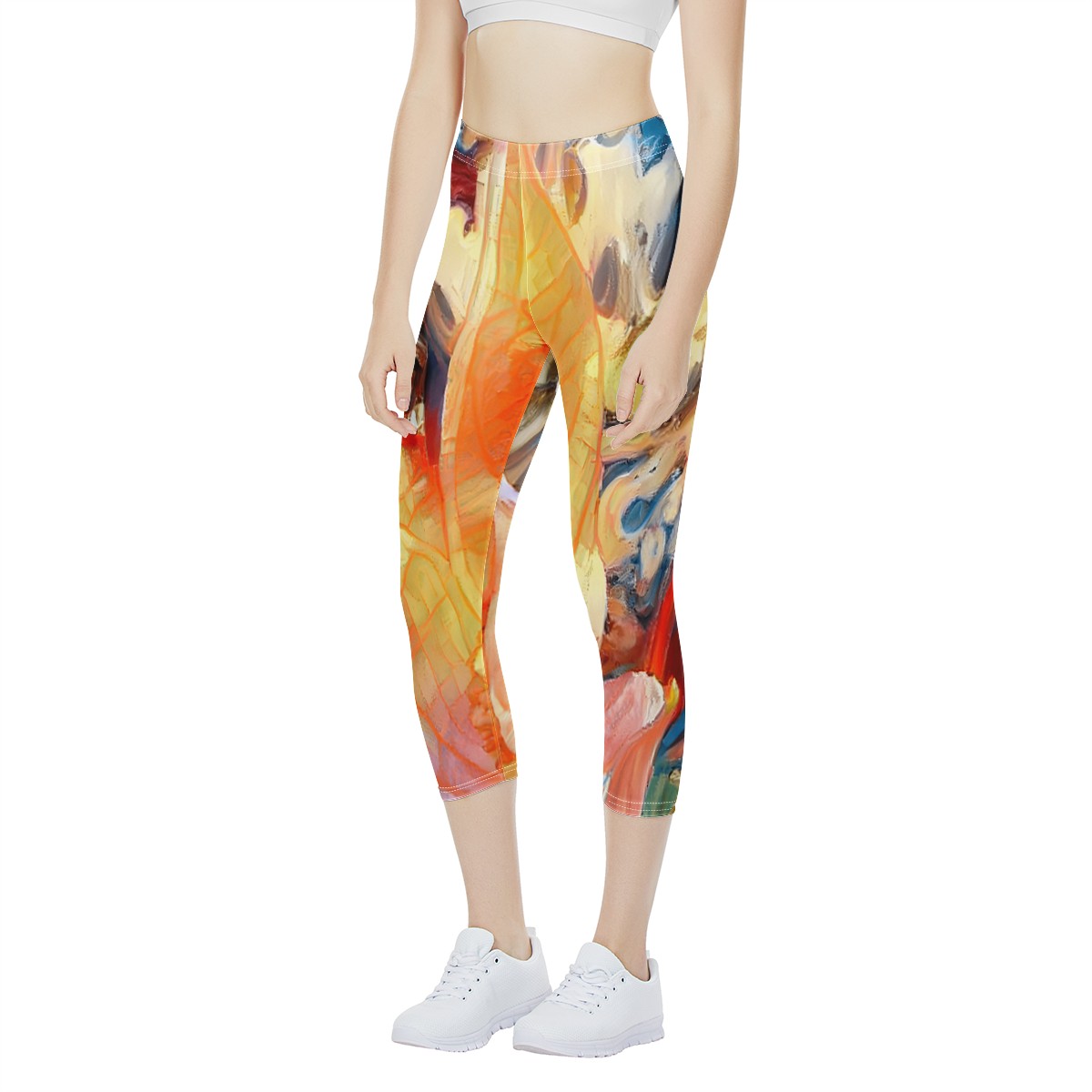 Golden Peace Lily Women's Capris