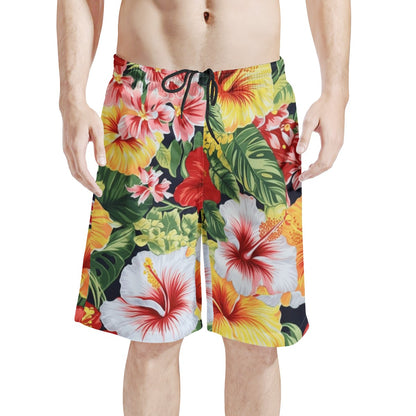 Hibiscus Men's All Over Print Board Shorts