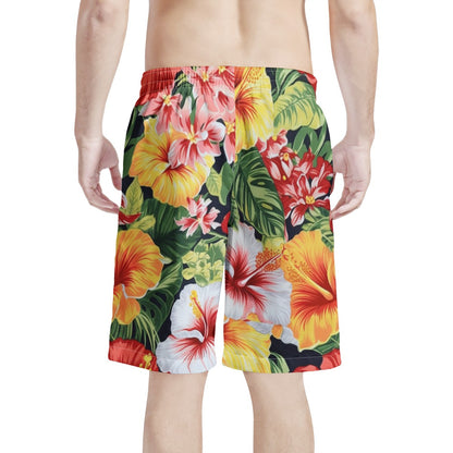 Hibiscus Men's All Over Print Board Shorts