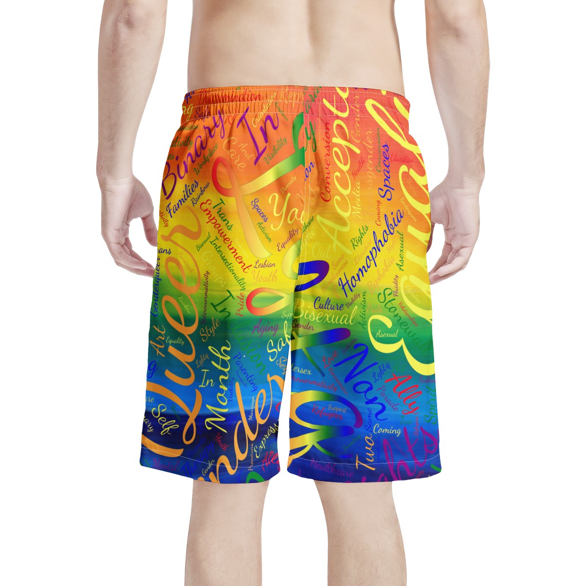 LGBTQ Word Cloud Men's All Over Print Board Shorts