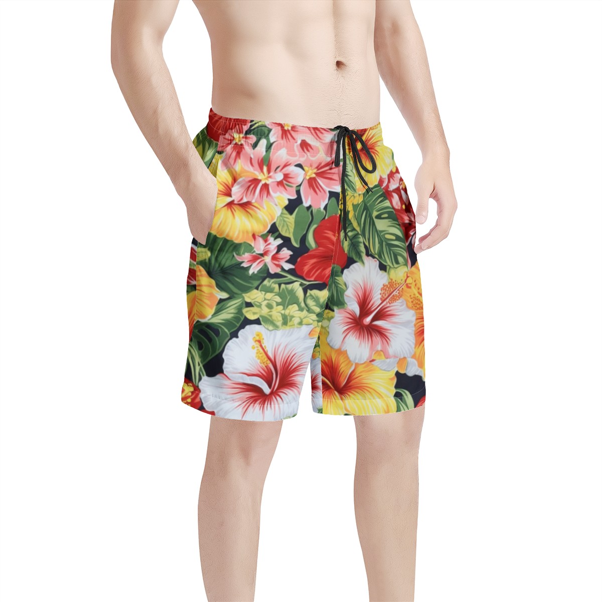 Hibiscus Men's All Over Print Board Shorts