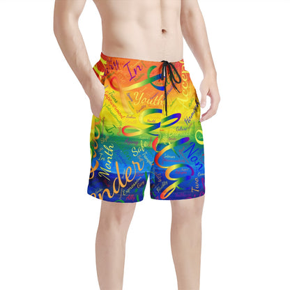 LGBTQ Word Cloud Men's All Over Print Board Shorts