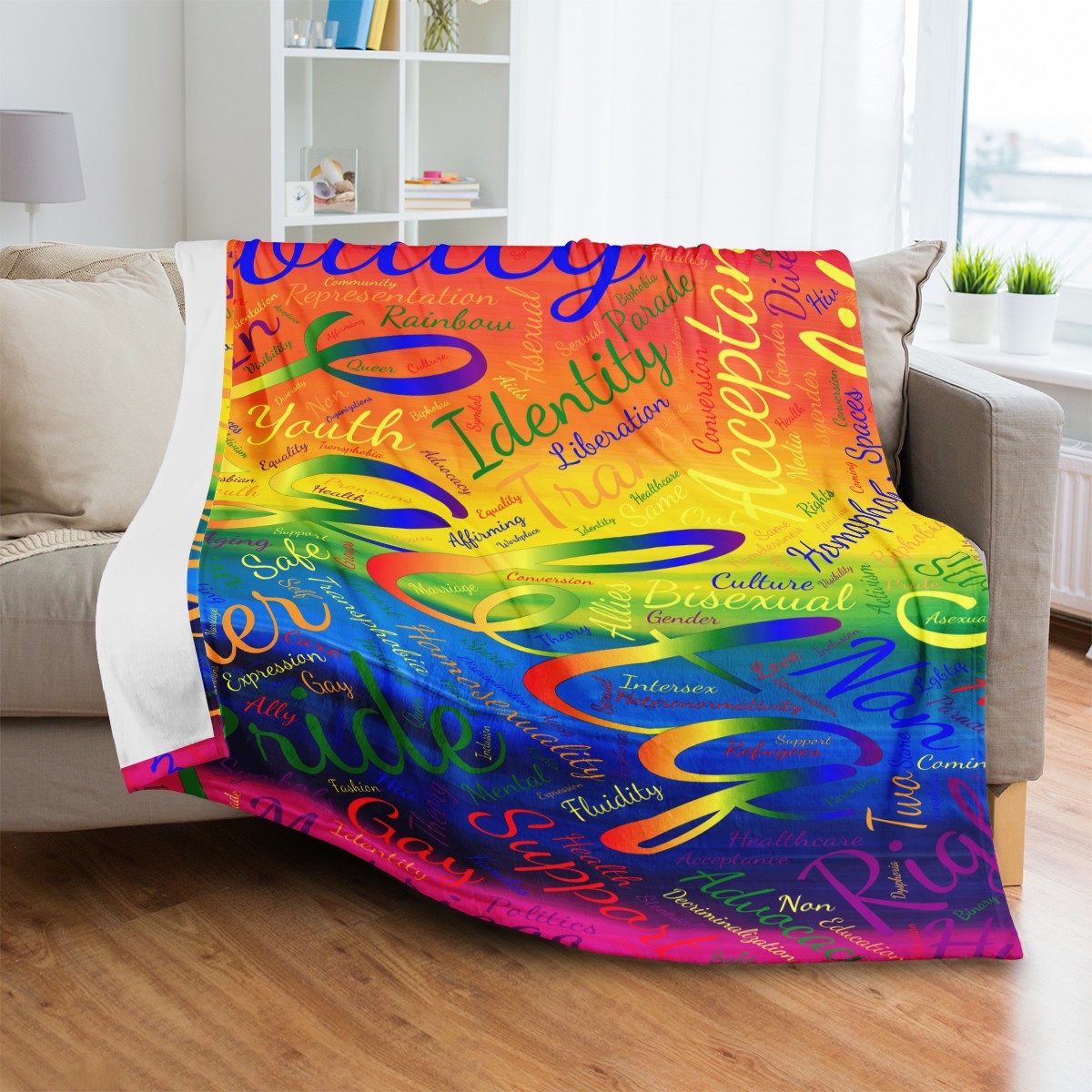 LGBTQ Word Cloud Blankets