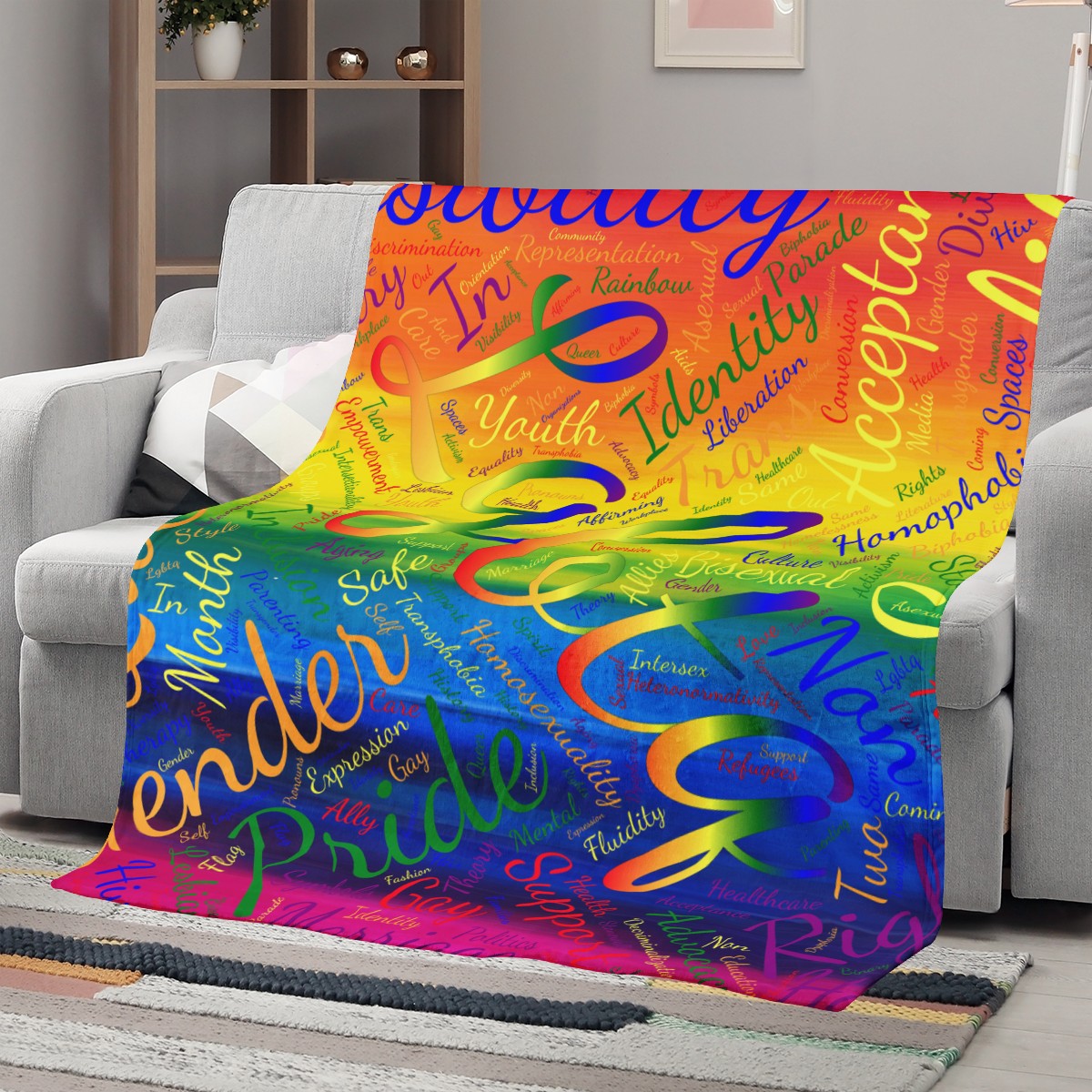 LGBTQ Word Cloud Blankets