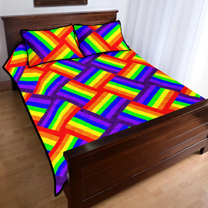 Rainbow Weave Quilt Bed Set