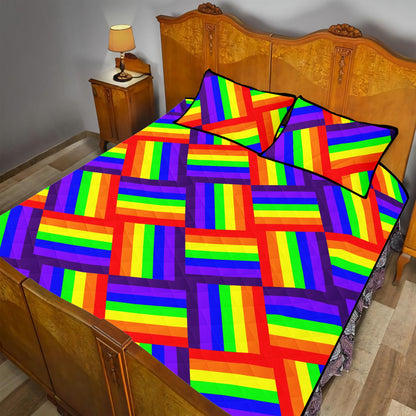 Rainbow Weave Quilt Bed Set