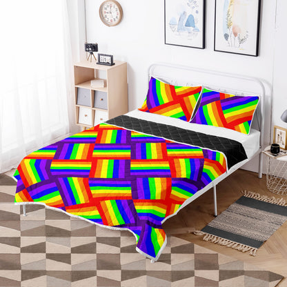 Rainbow Weave Quilt Bed Set