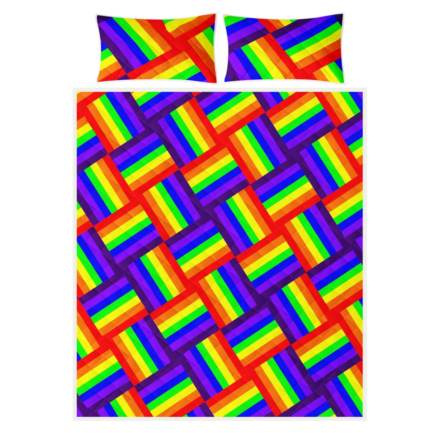 Rainbow Weave Quilt Bed Set