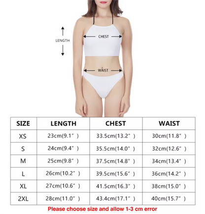 Blue Flag Iris Women's High Neck Bikini Swimsuit