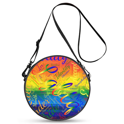 LGBTQ Word Cloud Round Satchel Bags