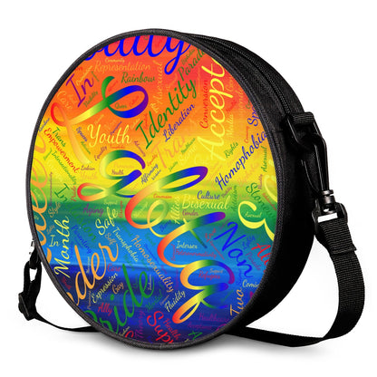 LGBTQ Word Cloud Round Satchel Bags