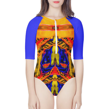 Smiling Croton Women's Long Sleeve One Piece Swimsuit Women