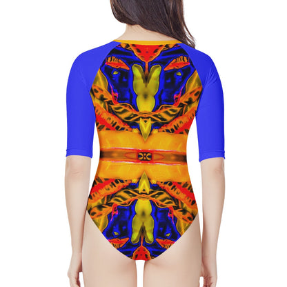 Smiling Croton Women's Long Sleeve One Piece Swimsuit