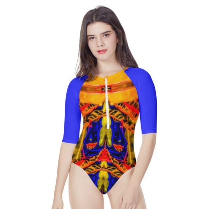 Smiling Croton Women's Long Sleeve One Piece Swimsuit