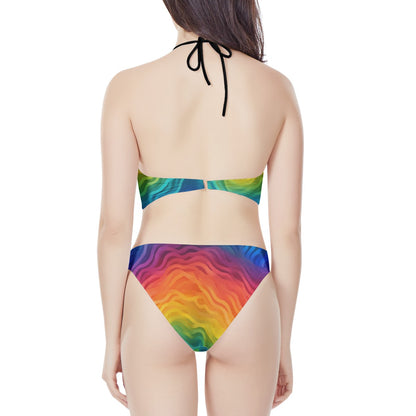Rainbow Pride - LGBTQ New Women's High Neck Bikinis Swimsuit