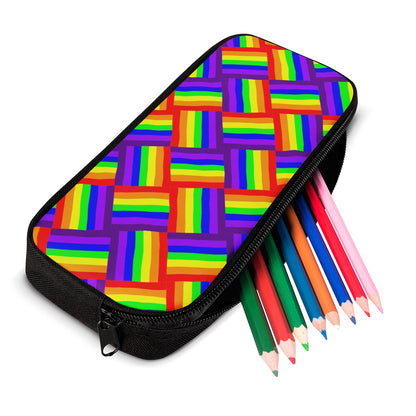 Rainbow Weave Pencil Bags