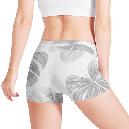 White Monstera Women Sports Trunks