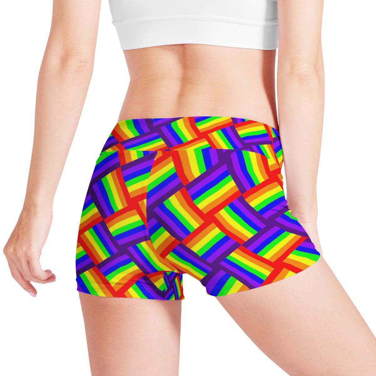 Rainbow Weave Women Sports Trunks