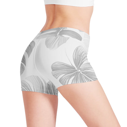 White Monstera Women Sports Trunks