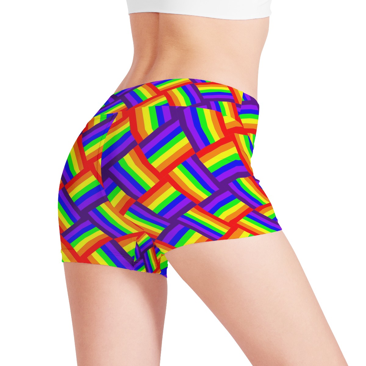 Rainbow Weave Women Sports Trunks