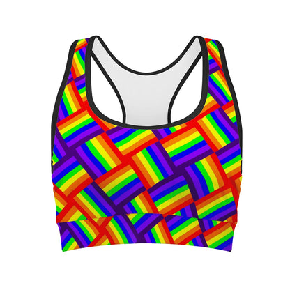 Rainbow Weave Women Sports Bras Women