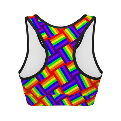 Rainbow Weave Women Sports Bras