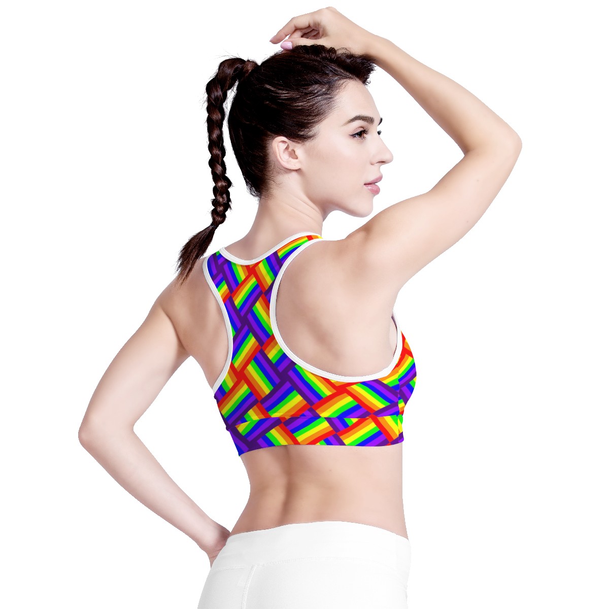 Rainbow Weave Women Sports Bras