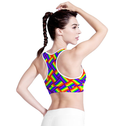 Rainbow Weave Women Sports Bras