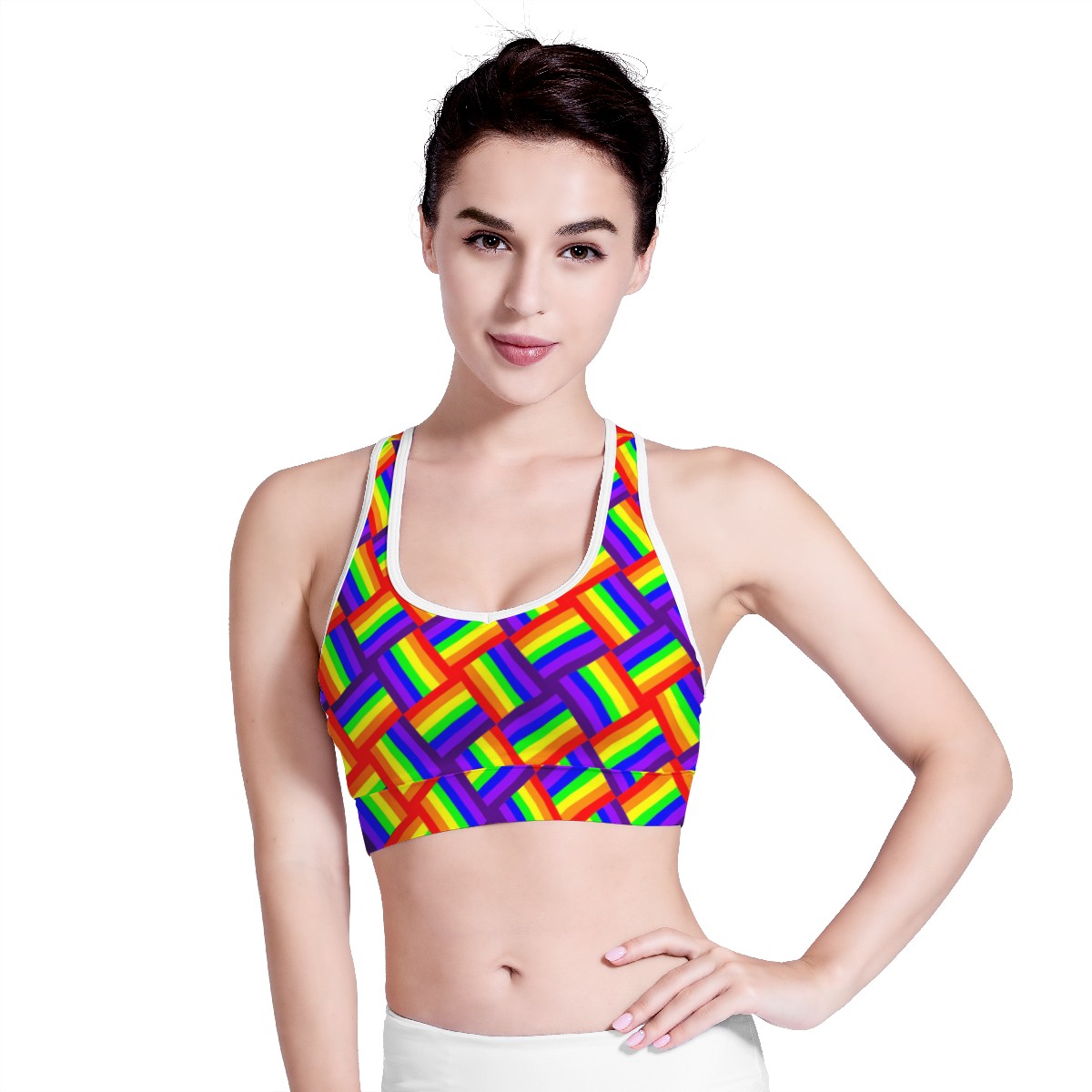 Rainbow Weave Women Sports Bras