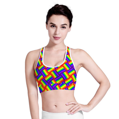 Rainbow Weave Women Sports Bras