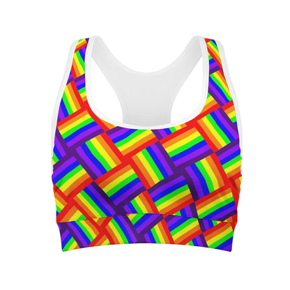 Rainbow Weave Women Sports Bras