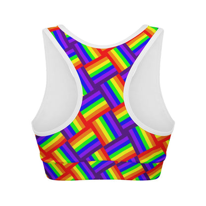 Rainbow Weave Women Sports Bras