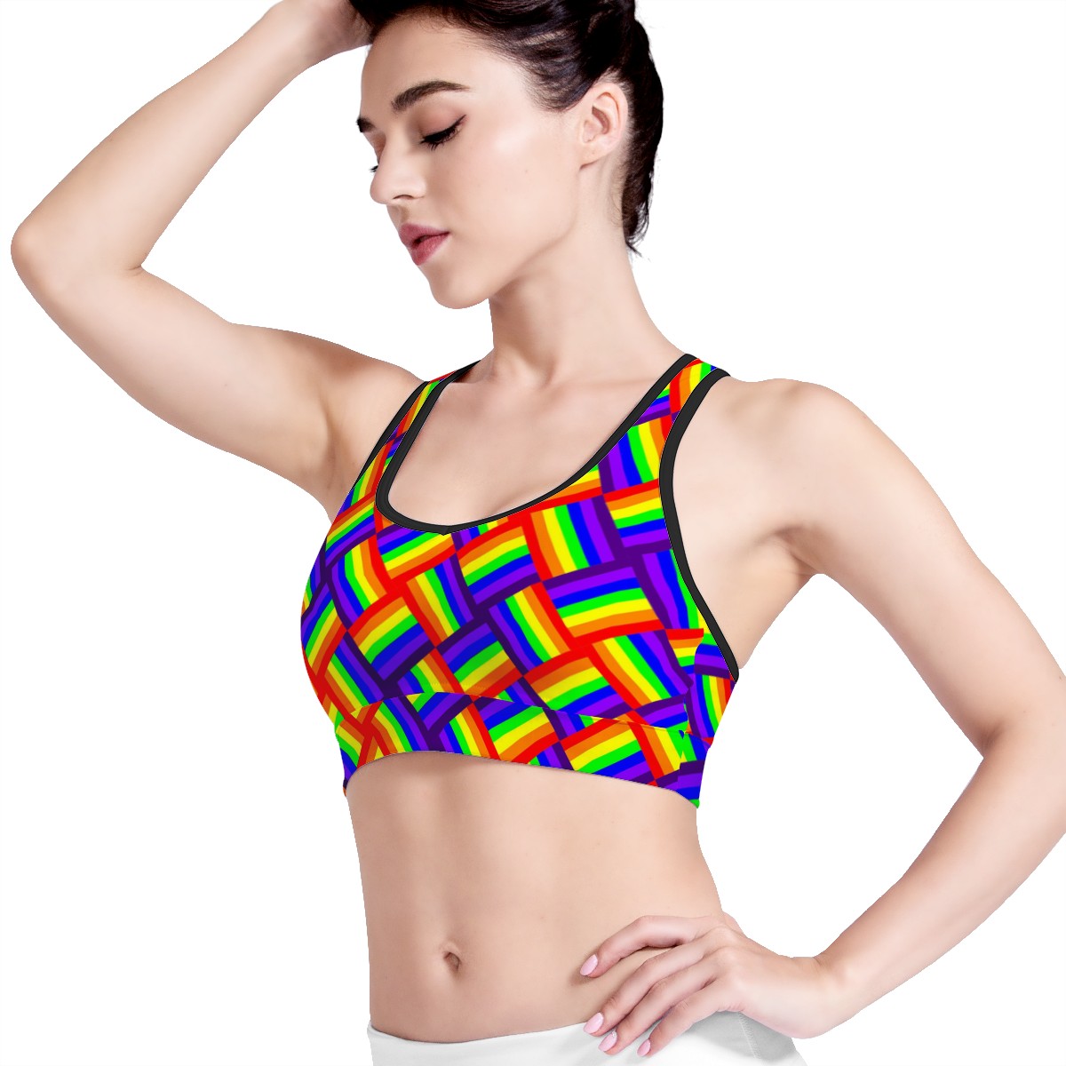 Rainbow Weave Women Sports Bras