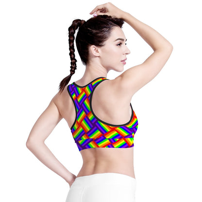 Rainbow Weave Women Sports Bras