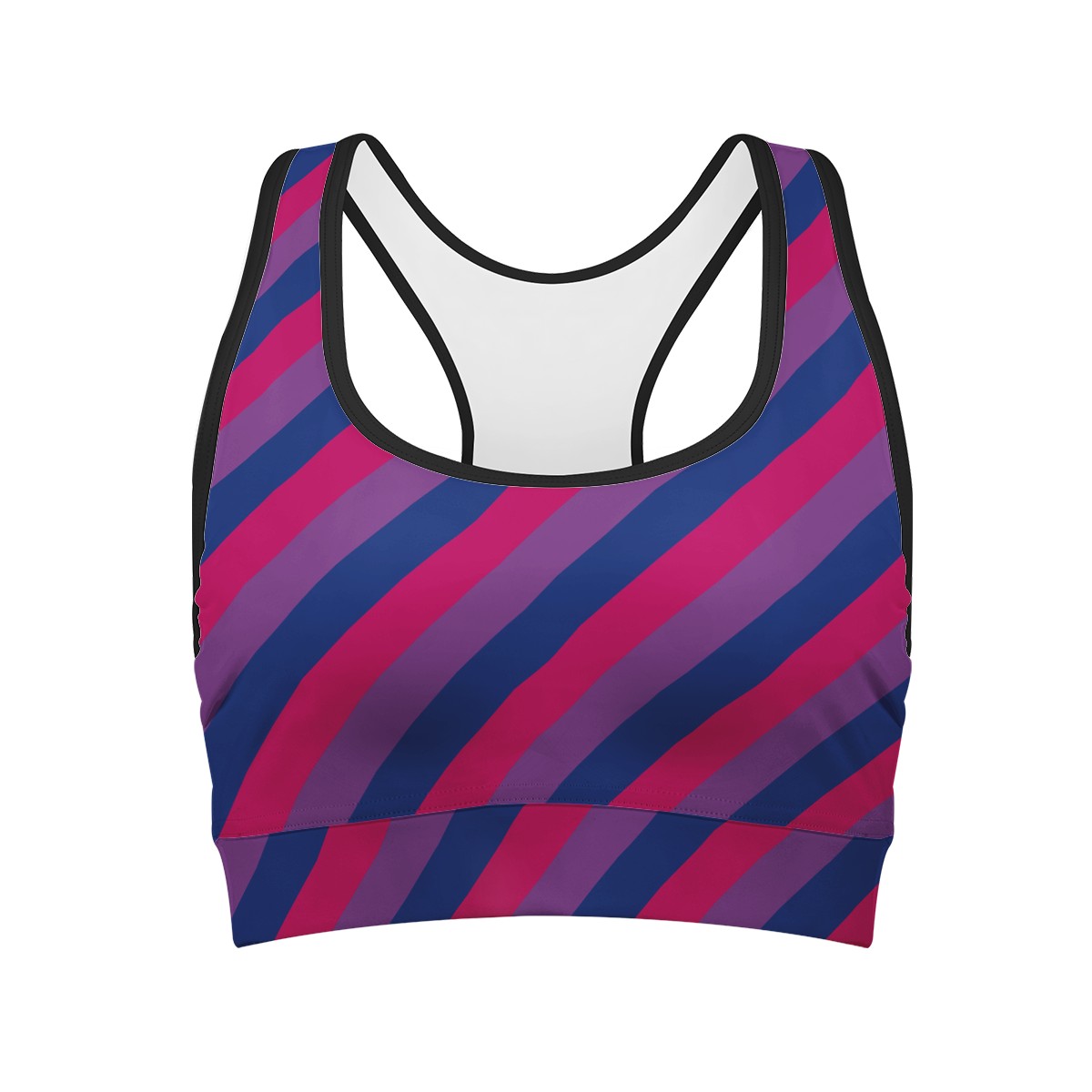 Bisexual Pride Women Sports Bras Black Binding