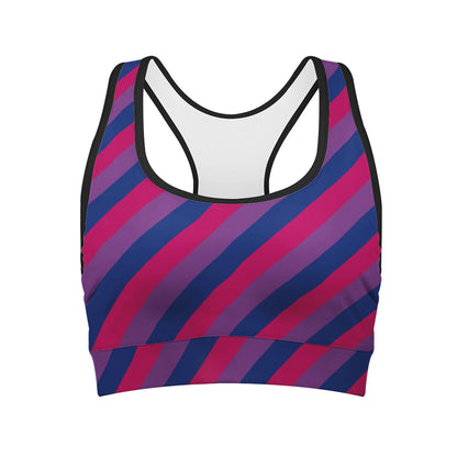 Bisexual Pride Women Sports Bras Black Binding