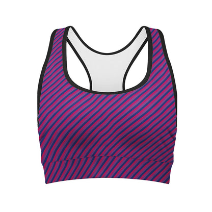 Bisexual Pride Women Sports Bras Black Binding