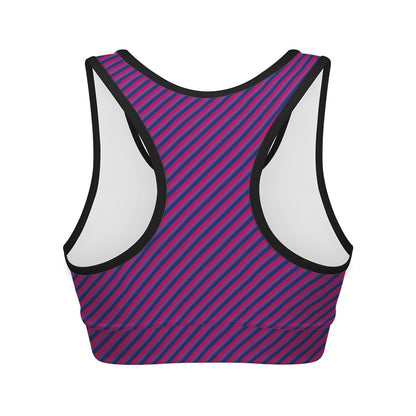 Bisexual Pride Women Sports Bras Black Binding