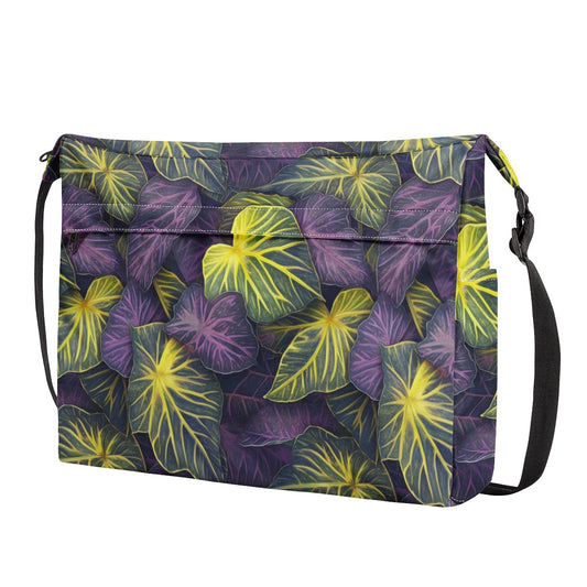 Luxtrini Iridescent Syngonium: Purple and Yellow New Messenger Bag