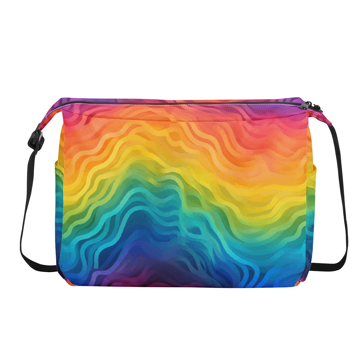 Rainbow Pride LGBTQ Messenger Bag - Adjustable Cross-Body, Waterproof Zipper Pockets, Handmade and Stylish by Luxtrini