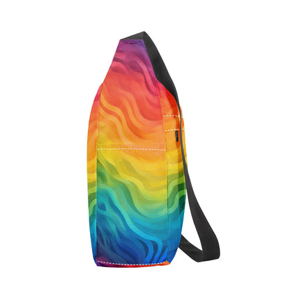 Rainbow Pride LGBTQ Messenger Bag - Adjustable Cross-Body, Waterproof Zipper Pockets, Handmade and Stylish by Luxtrini