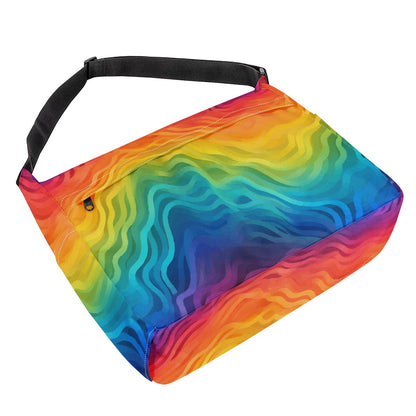 Rainbow Pride LGBTQ Messenger Bag - Adjustable Cross-Body, Waterproof Zipper Pockets, Handmade and Stylish by Luxtrini