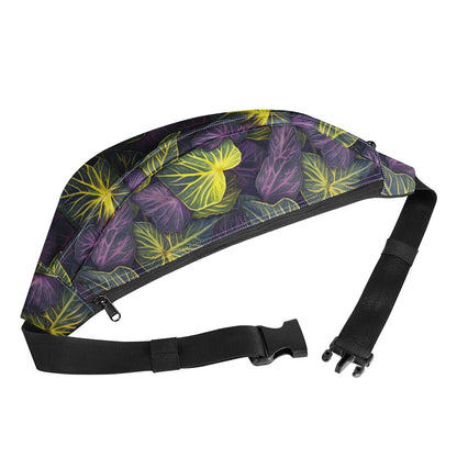 Luxtrini Iridescent Syngonium: Purple and Yellow Large Fanny Bag