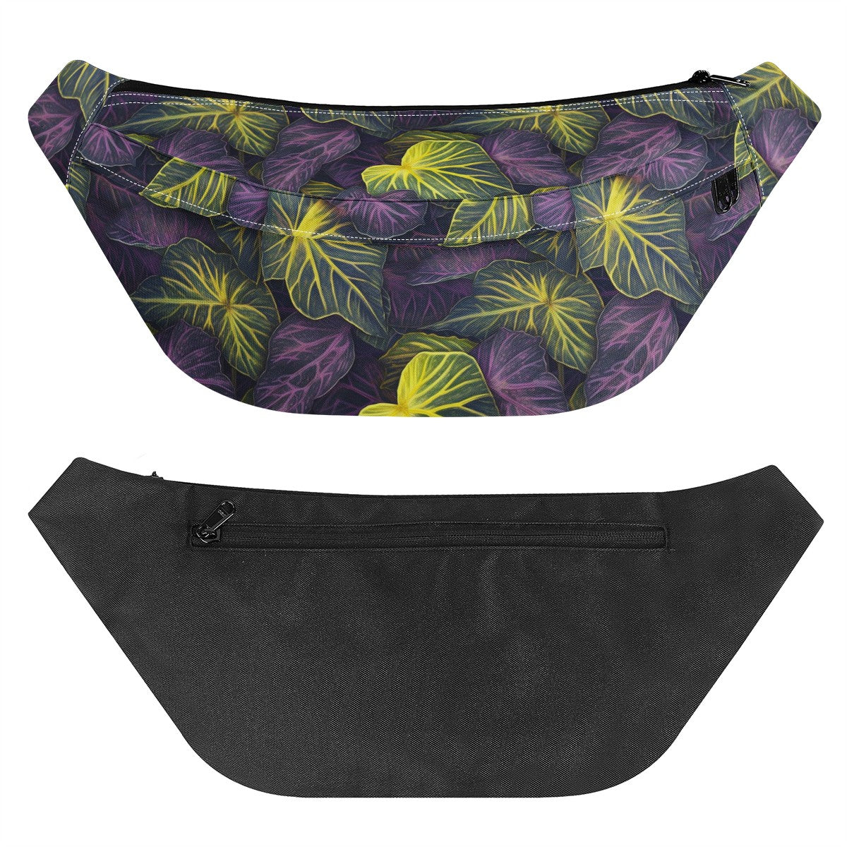 Luxtrini Iridescent Syngonium: Purple and Yellow Large Fanny Bag