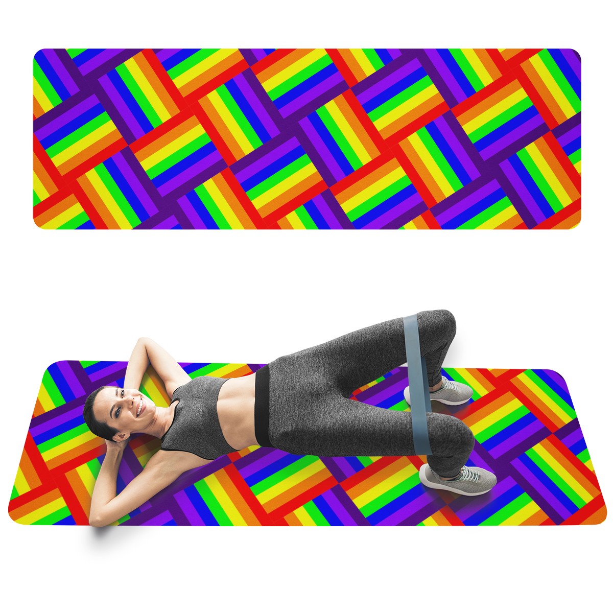 Rainbow Weave Yoga Mat